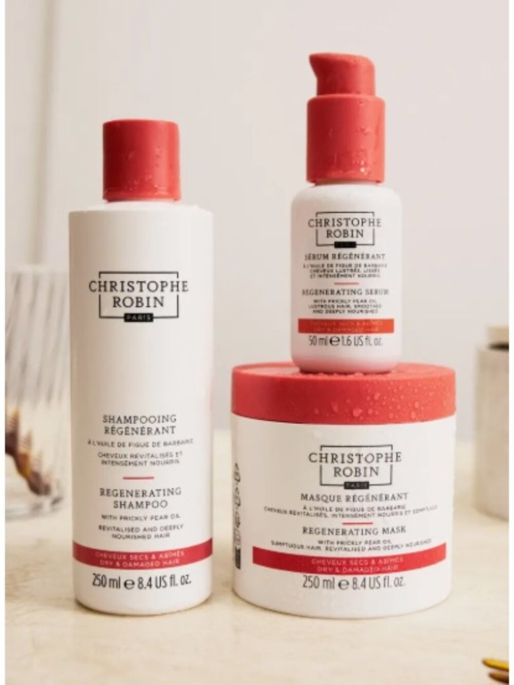 Christophe Robin Haircare Set,Regenerating Mask Prickly Pear Oil,Travel-3pc-NEW - Picture 9 of 16